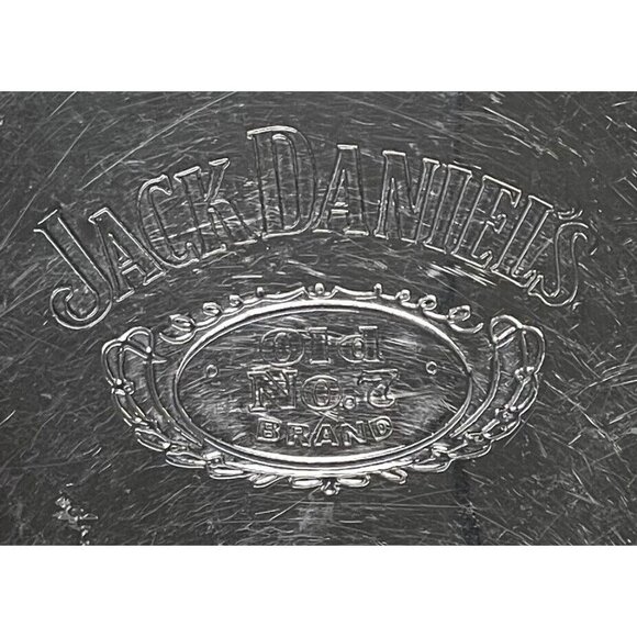 2002 JACK DANIELS Whiskey 7oz Stainless Steel Etched Logo Pocket HIP FLASK HTF - Picture 2 of 6